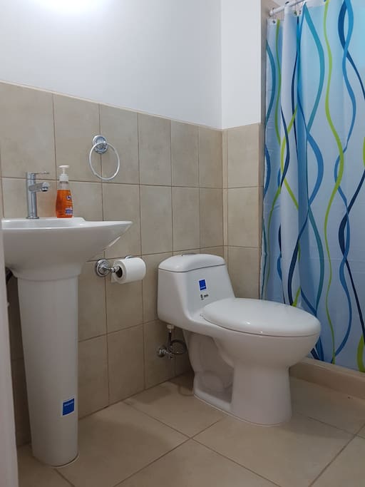 Exclusive private bathroom for guests with hot water