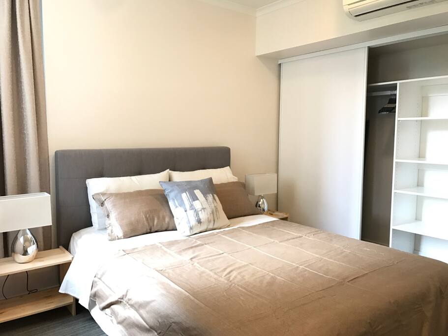 Bedroom: fresh linen with plenty of wardrobe space. Natural ventilation and nice aspect with views.