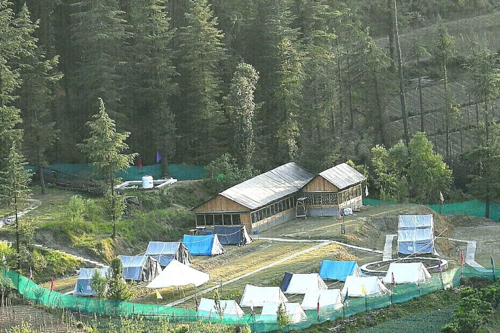 Camp view from nearby hillside