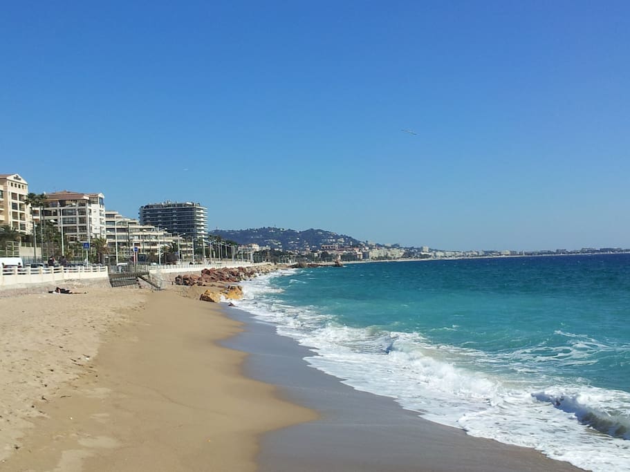 sandy beach across the resort
