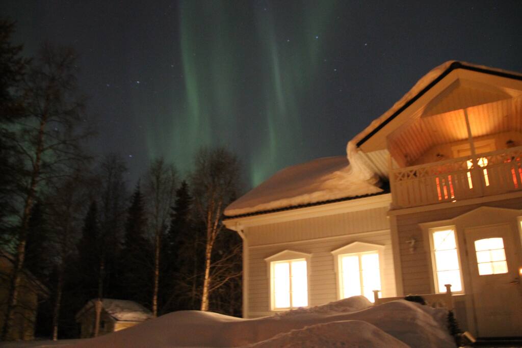 Our house with Aurora Borealis