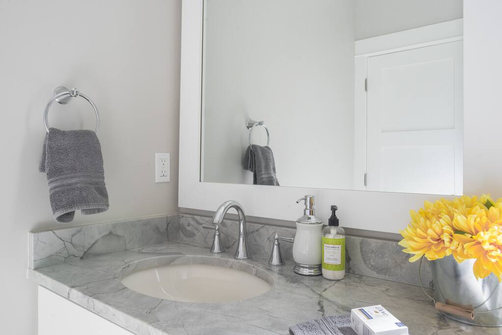 Private bathroom with amenities provided.
