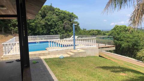 maison avec piscine, vue  océan