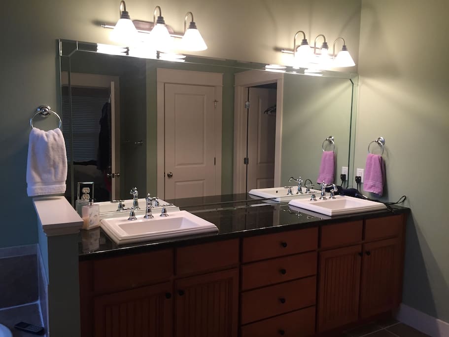 Dual sink vanity.
