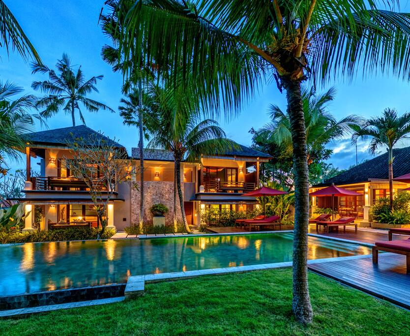 Villa at dusk