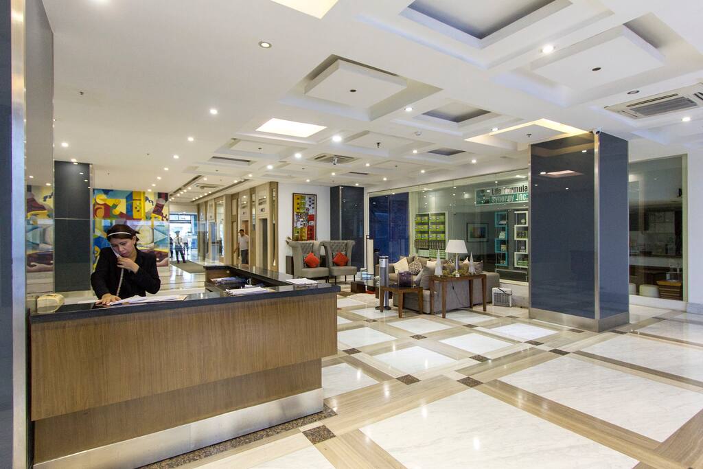 Friendly lobby and security personal