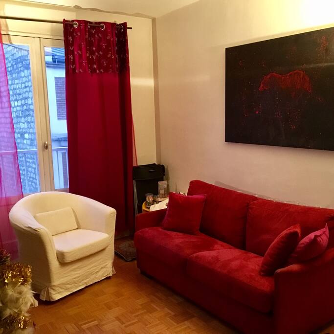 Salon cozy, confortable et lumineux / Cozy, bright and comfy living room.