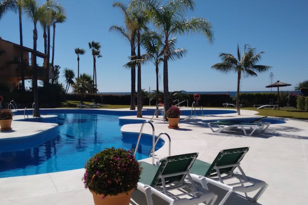 The large pool and views are stunning