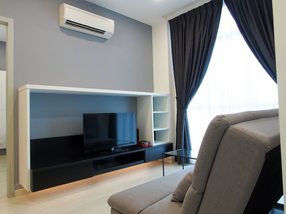 Flat screen TV with fully air con space