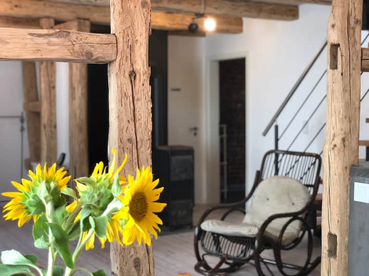 Holiday home Paradiso, half-timbered house, wood-burning stove & air conditioning