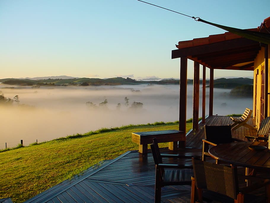 Misty morning over the lake