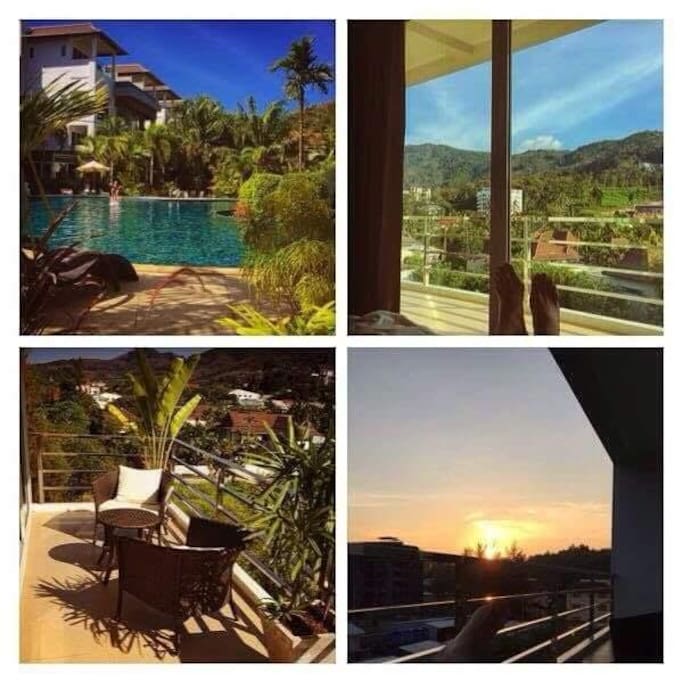 pool, terrace, view