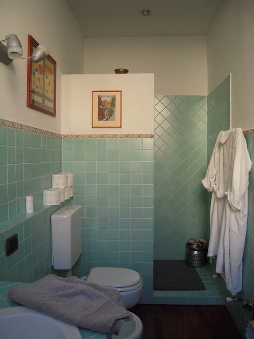 la salle de bains avec la douche