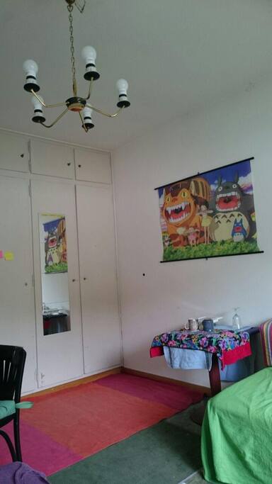 During the day toward the closet.
