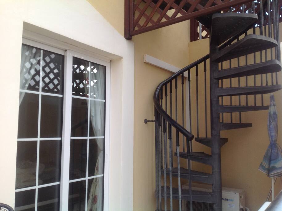 Stairs to the private roof terrace