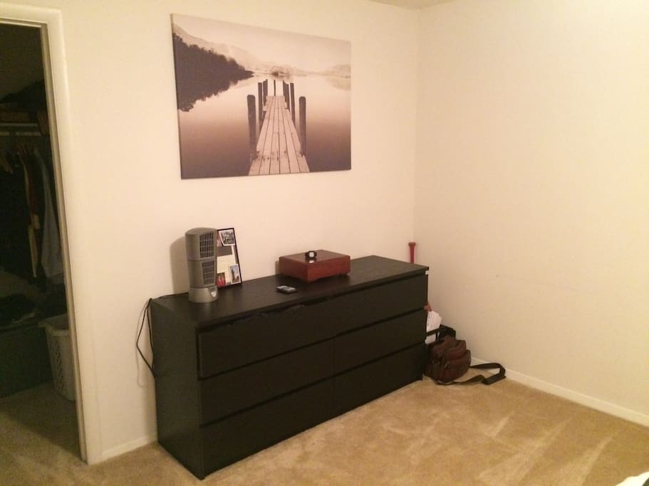 Three Drawers are yours to use as well as closet space