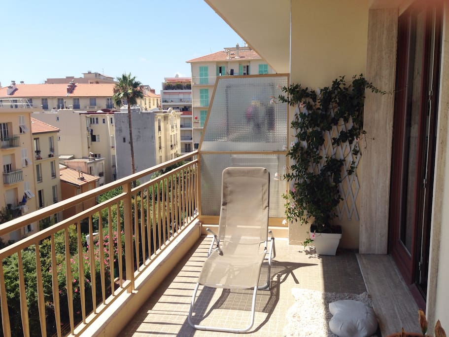 The balcony just outside your bedroom. Morning sun!