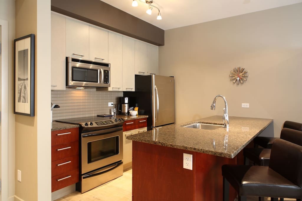 Cook meals with ease in the fully-equipped kitchen