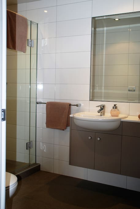 The bathroom has everything you'll require.