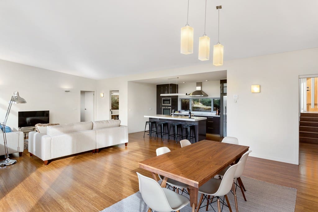 Open plan living and dining