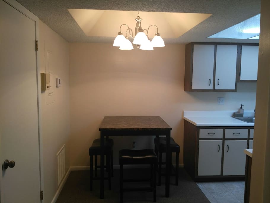 Dining area with kitchenette.
