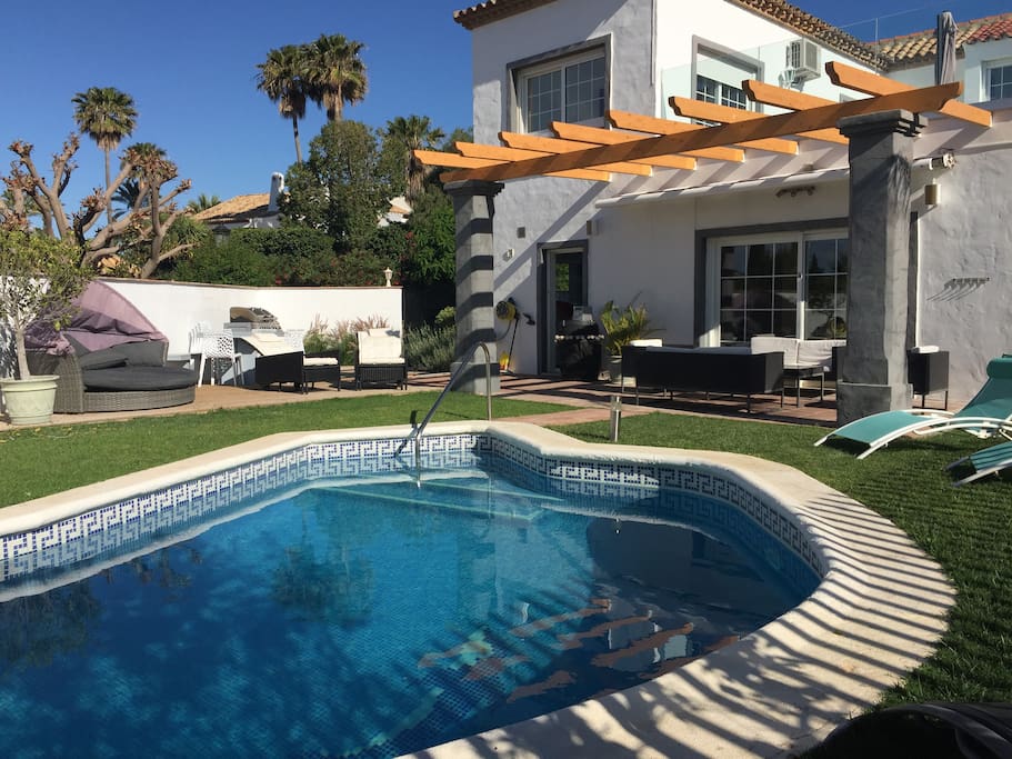The garden and salt water pool