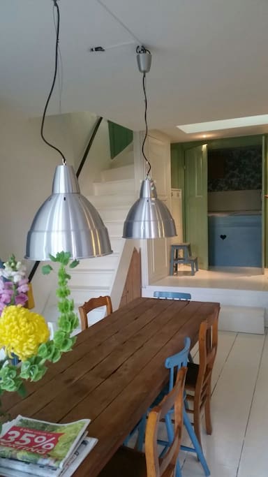 Kitchen / dining with bedstee (traditional Dutch bed) bathroom & separate toilet.