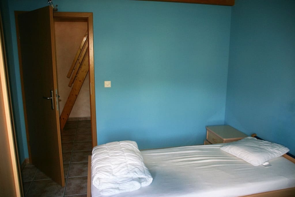 Photo lit chambre bleue