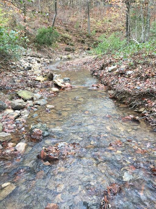 Two creeks run next to the cabin.