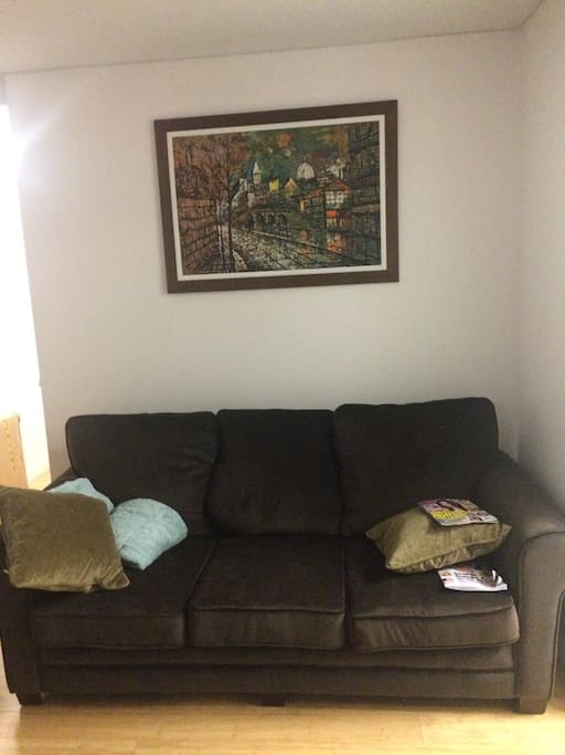 Living room - couch pulls out to a full size bed
