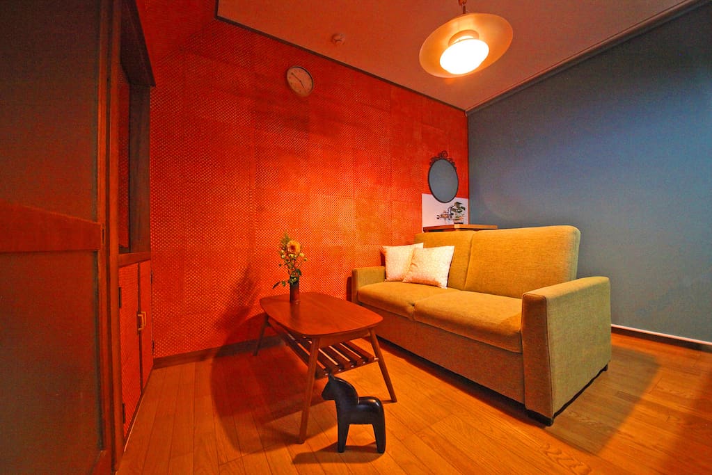 Living room with sofa bed