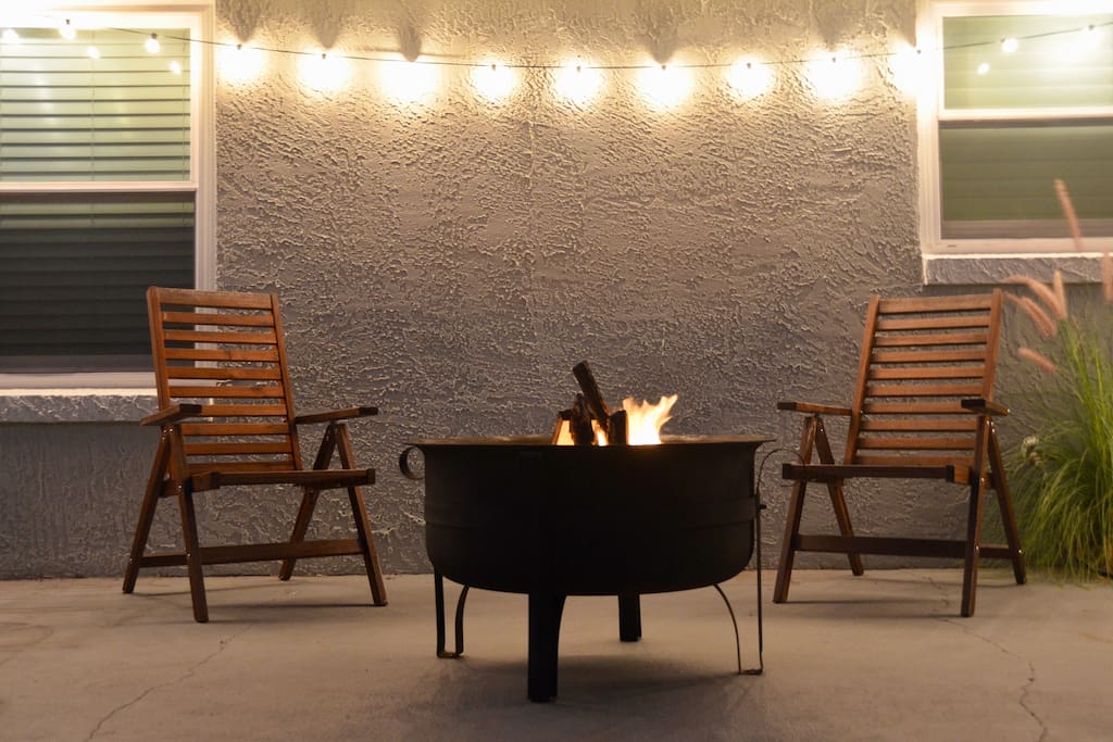 Our back porch offers the quiet comfort to reflect on a long day or just relax and take in the smell of the salty air and the sounds of the crackling fire.