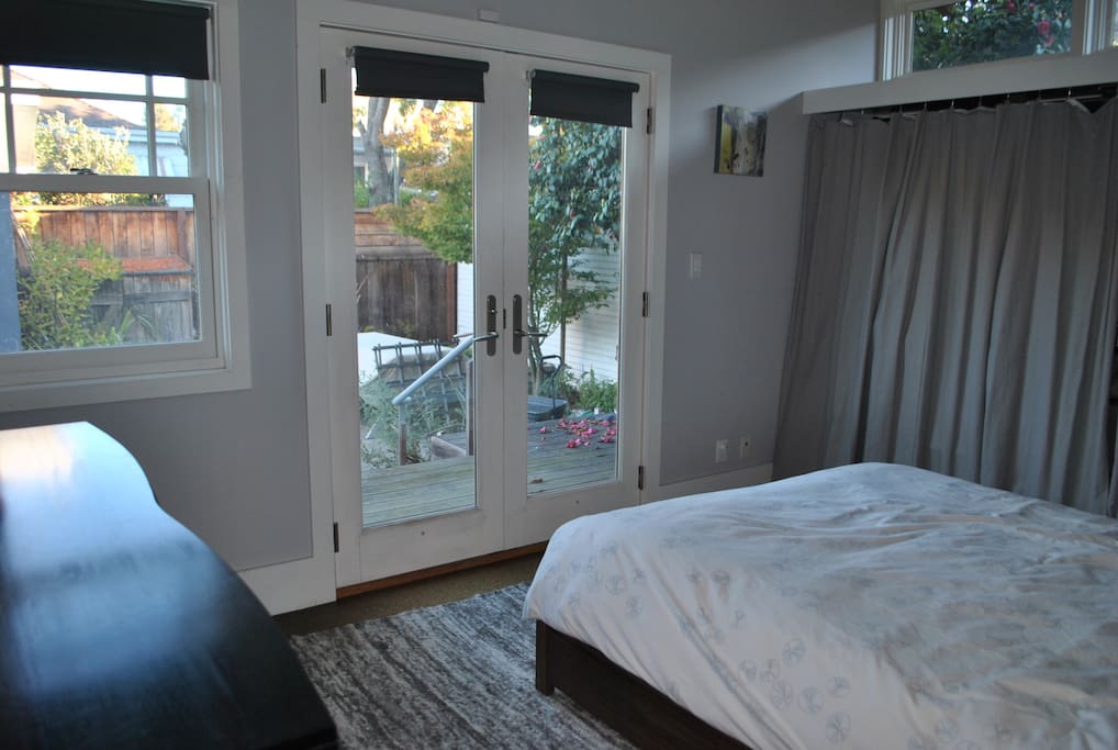 Master bedroom, with french doors opening onto the garden