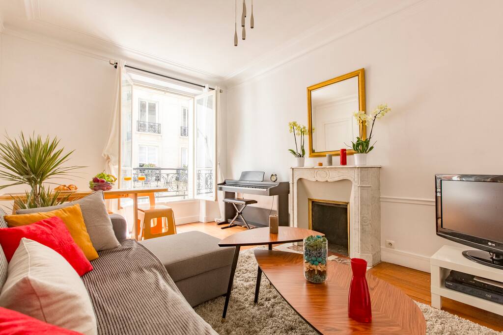 Charming and colorful living room
