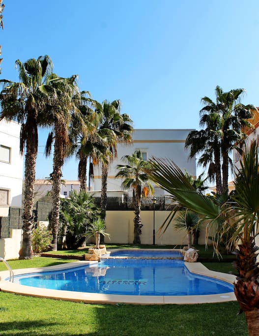 Poolarea just outside the apartment