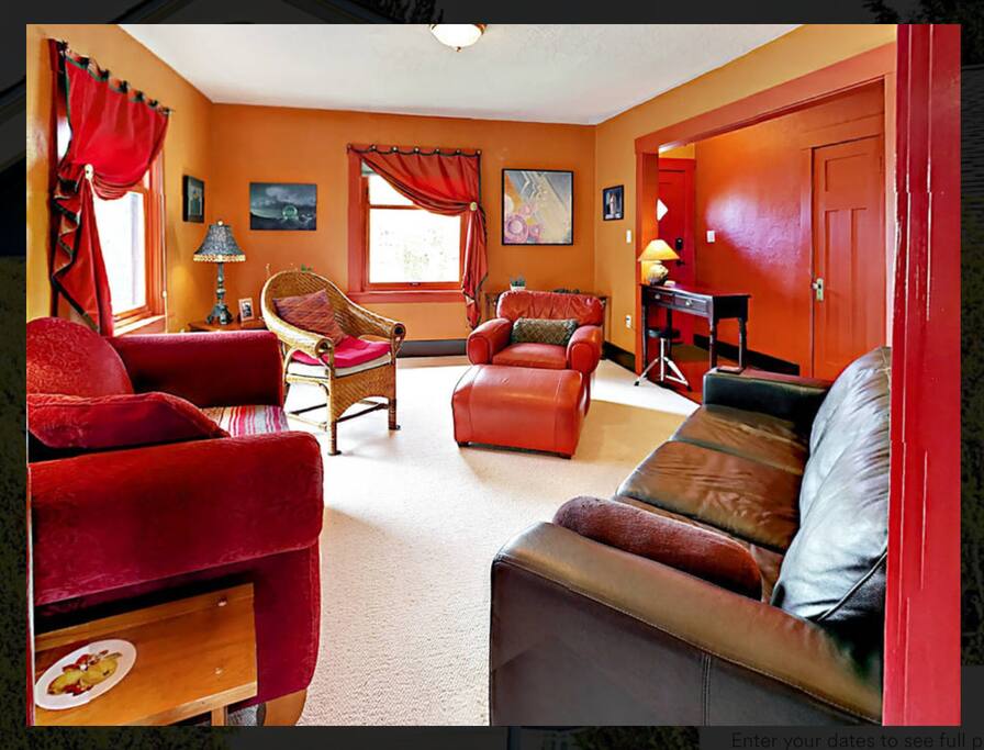 The living room, looking west.