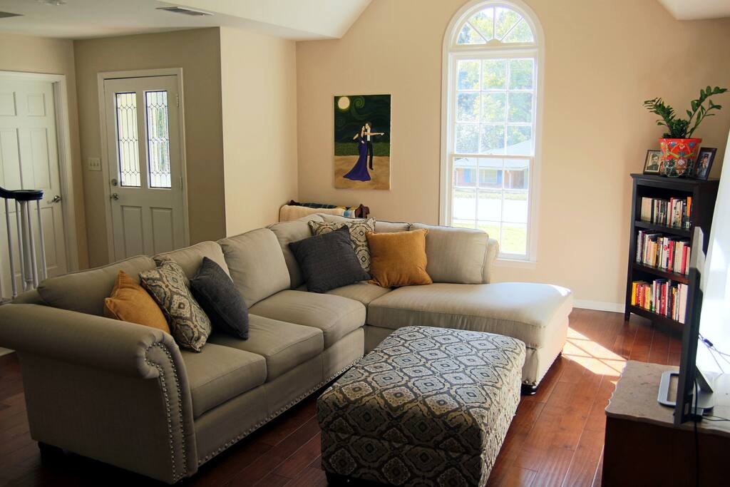 Our living area is the ideal place to come home and unwind, read a book or watch a movie!