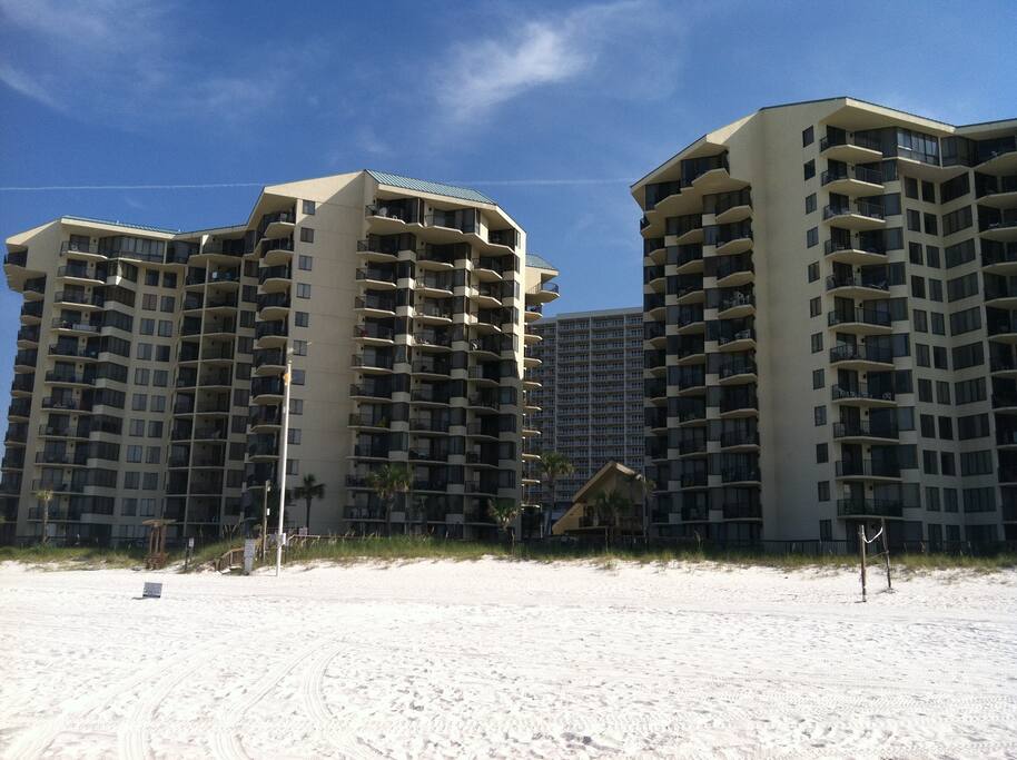 Sunbird condominium from the beach