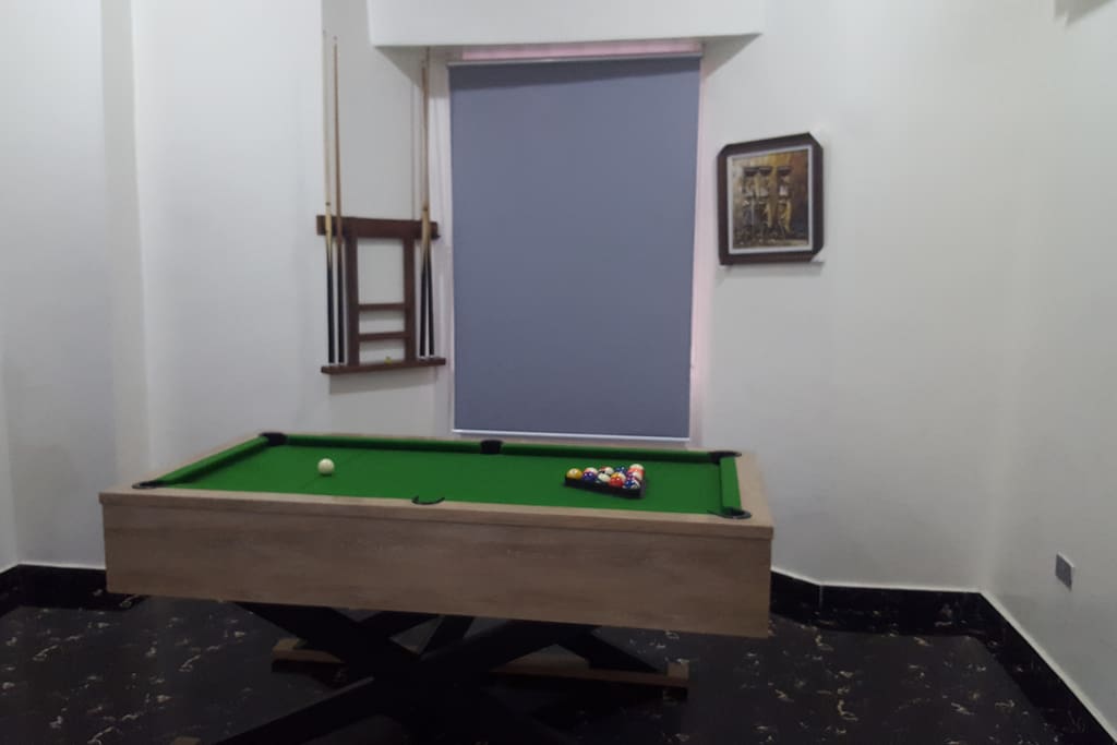 A pool table for family and friends