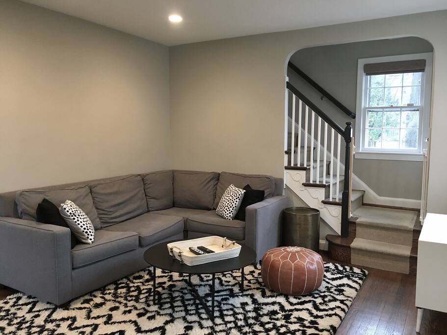 Modern living room with plenty of seating