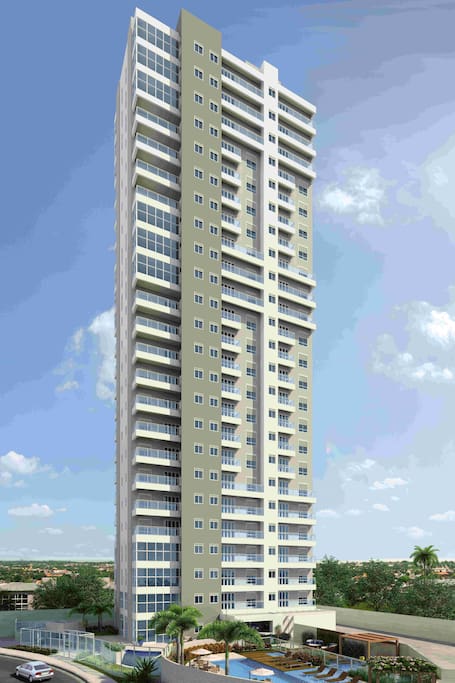 Vista geral da torre onde esta situada o apartamento.