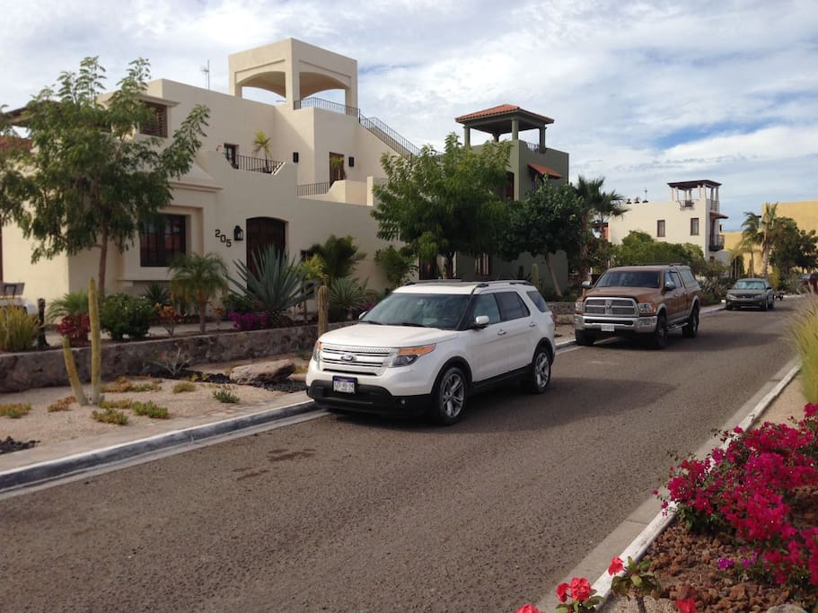You can park in front of the house