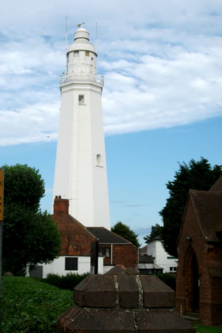 Withernsea lighthouse can be seen from bedroom