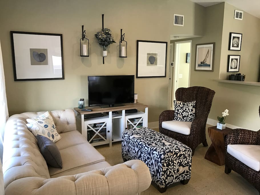 Open floor plan, kitchen/living space.