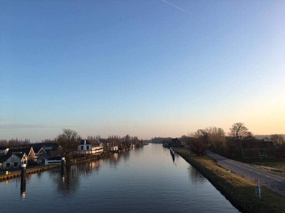 view over the village and canal