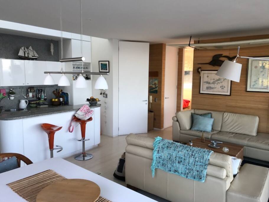 living, comedor y cocina en un solo ambiente