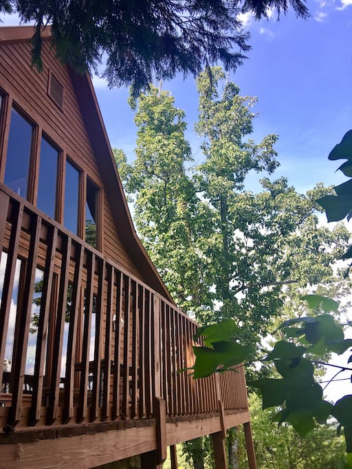 Back porch looking towards the cabin