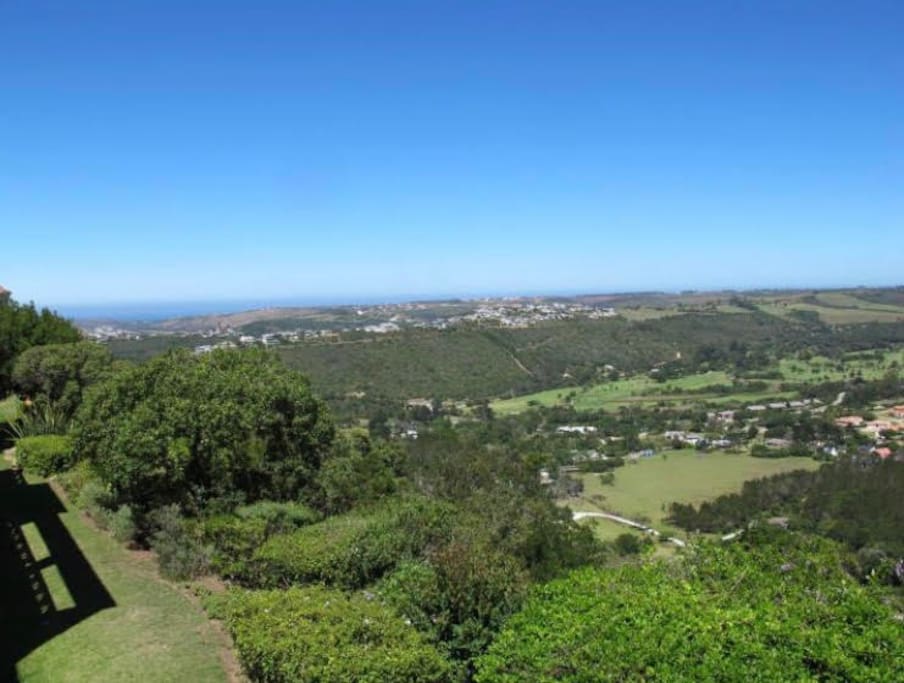 The beautiful view of the sea, Piesang Valley and the Plettenberg Bay Country Club Golf Course from the balcony.