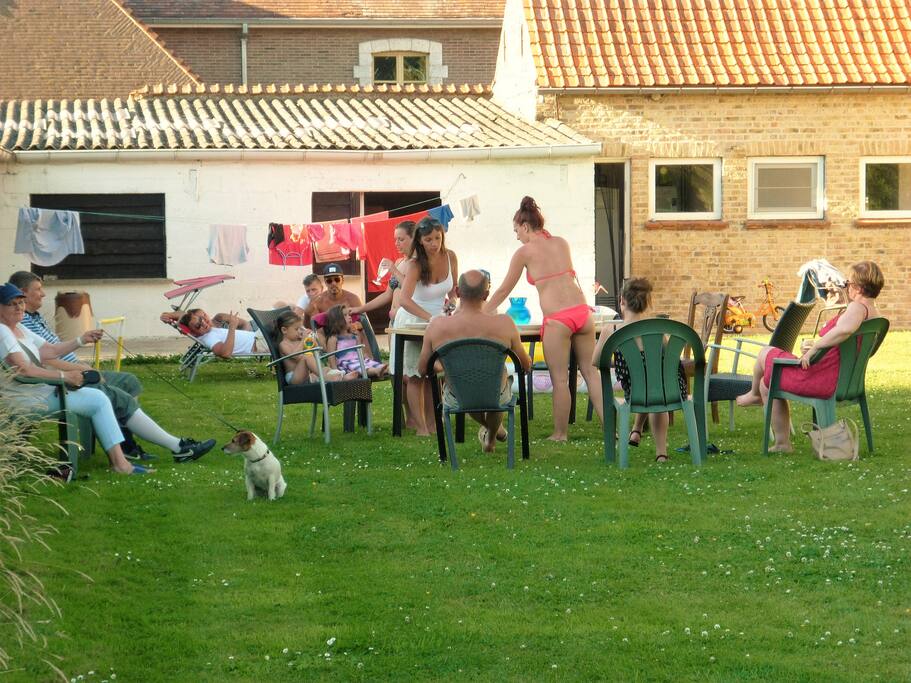 in de tuin