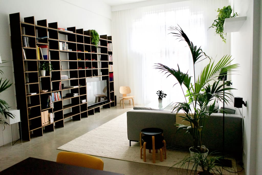 The living room, where you can relax after a day exploring the city.